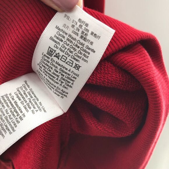 ‎DKNY Sequin-Embellished Keyhole Swe Holiday Red Small - Picture 7 of 11